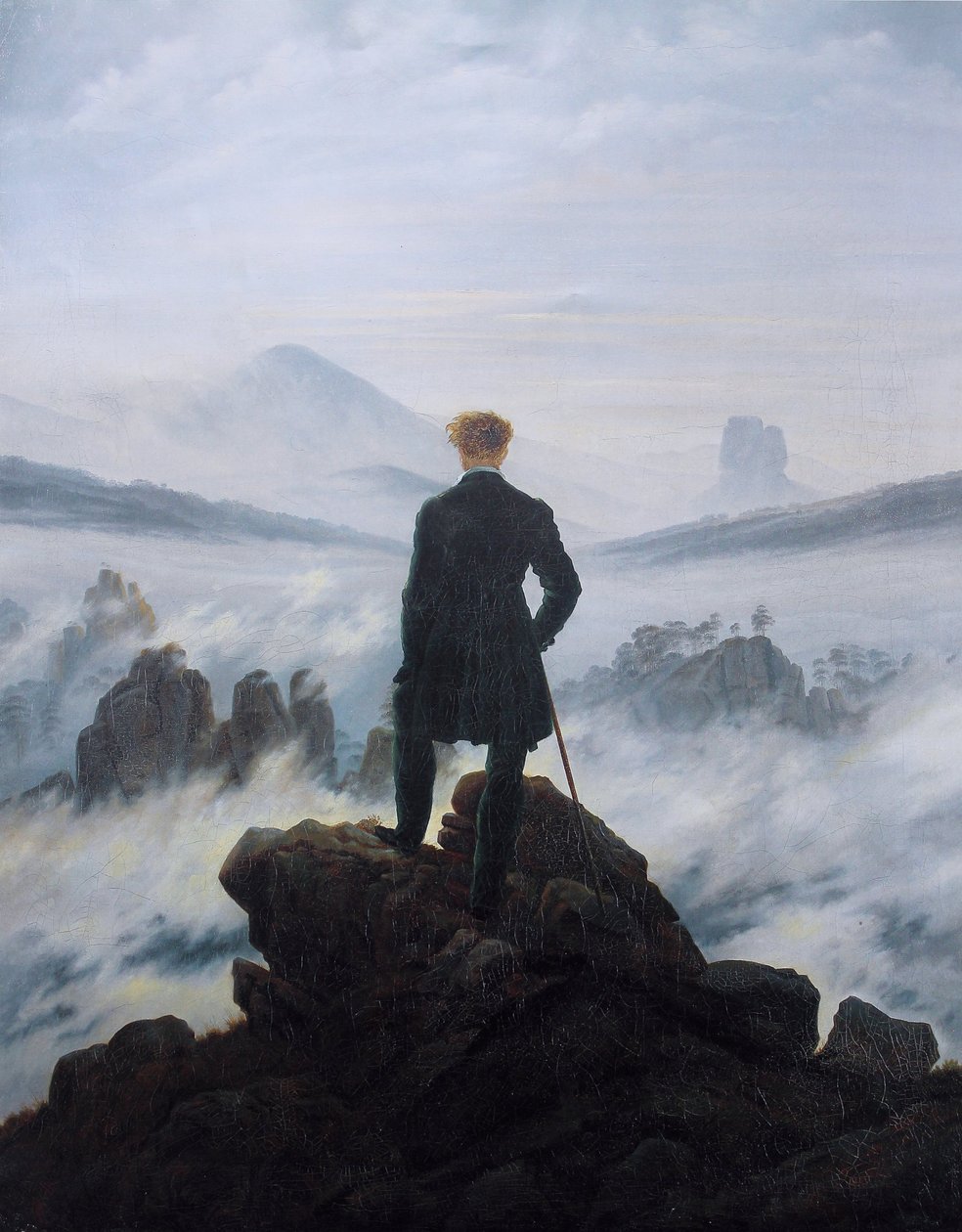 Der Wanderer über dem Nebelmeer tekijältä Caspar David Friedrich
