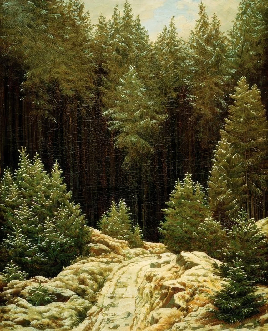 Frühschnee tekijältä Caspar David Friedrich