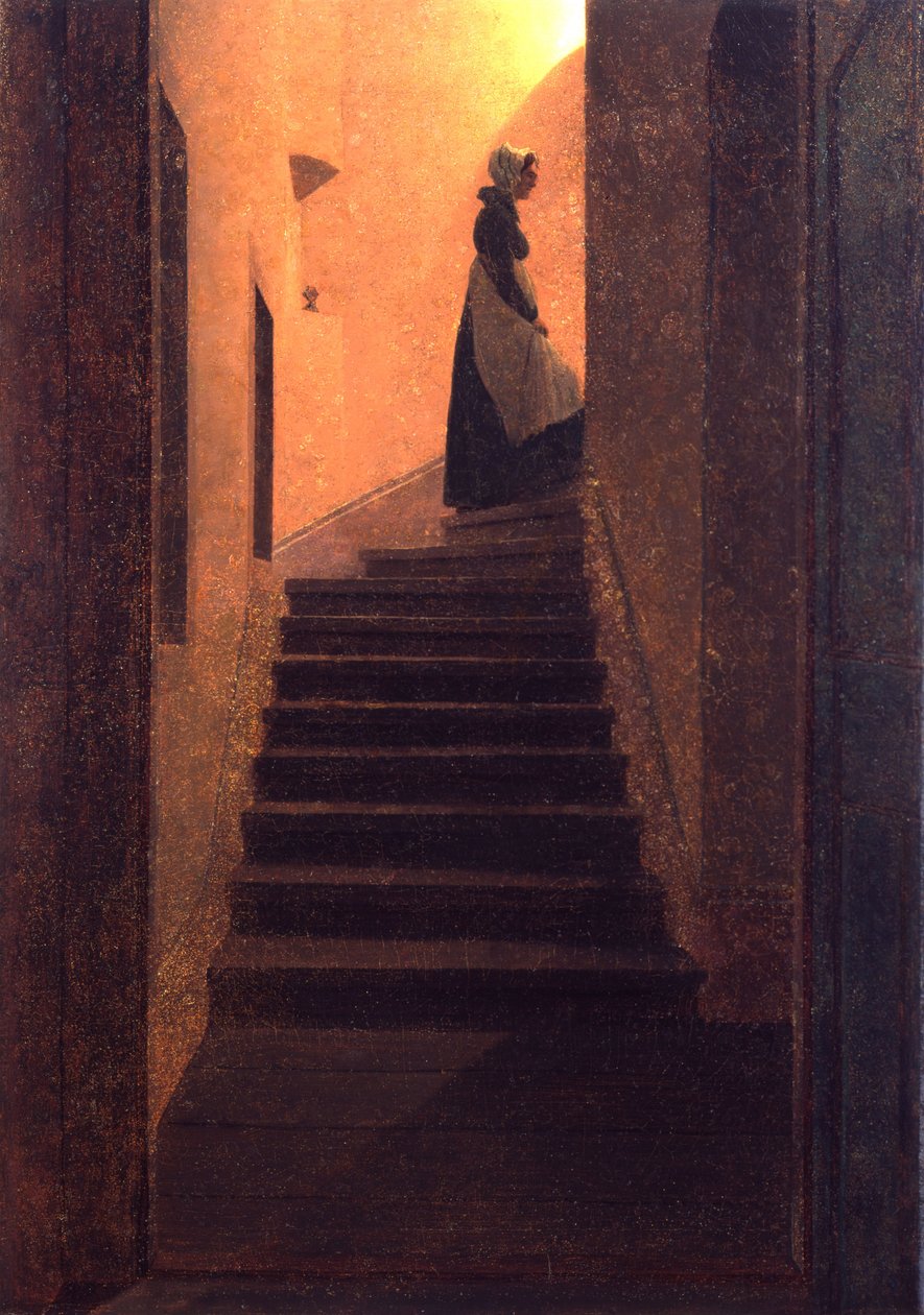 Nainen portaissa / Caroline portaissa tekijältä Caspar David Friedrich