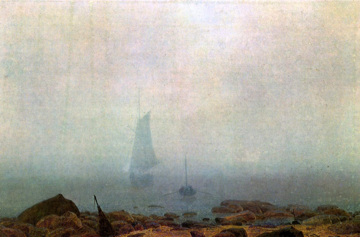 Meeresstrand im Nebel tekijältä Caspar David Friedrich