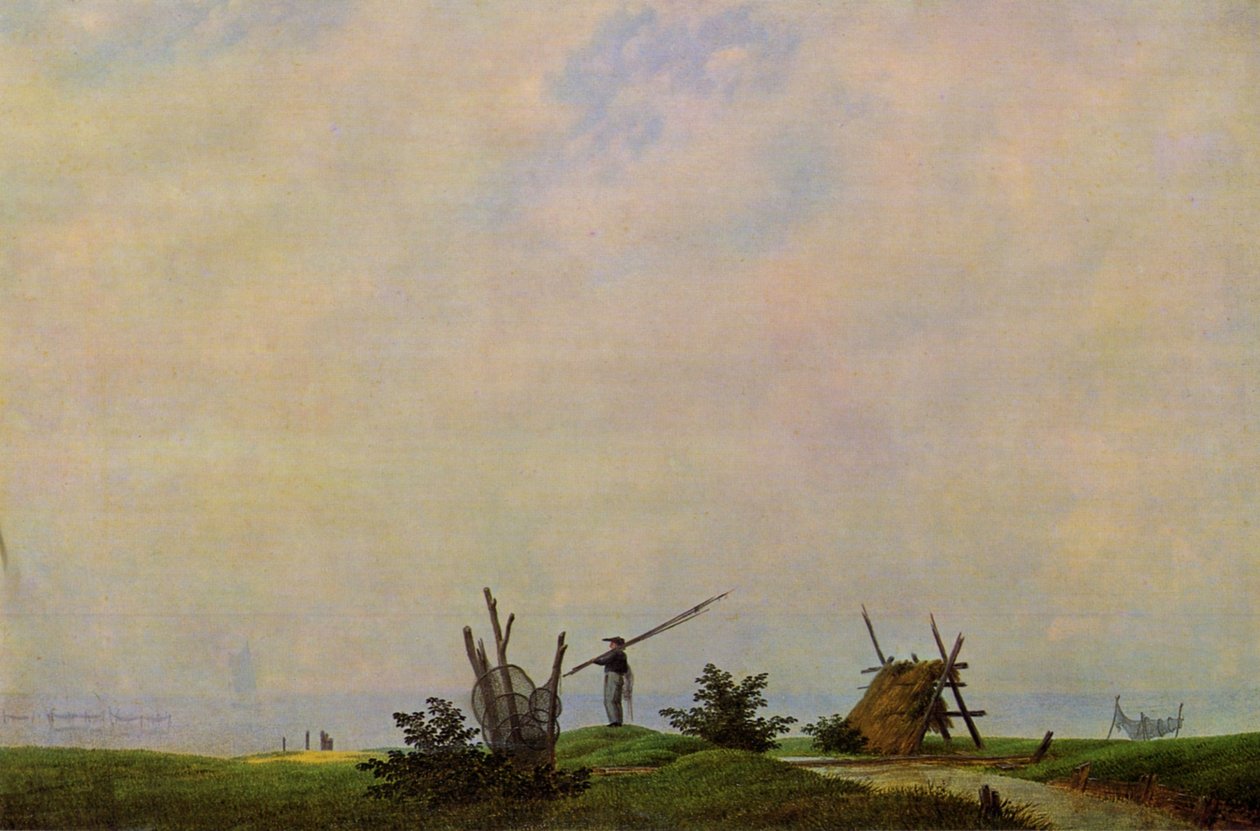 Meeresstrand mit Fischer tekijältä Caspar David Friedrich