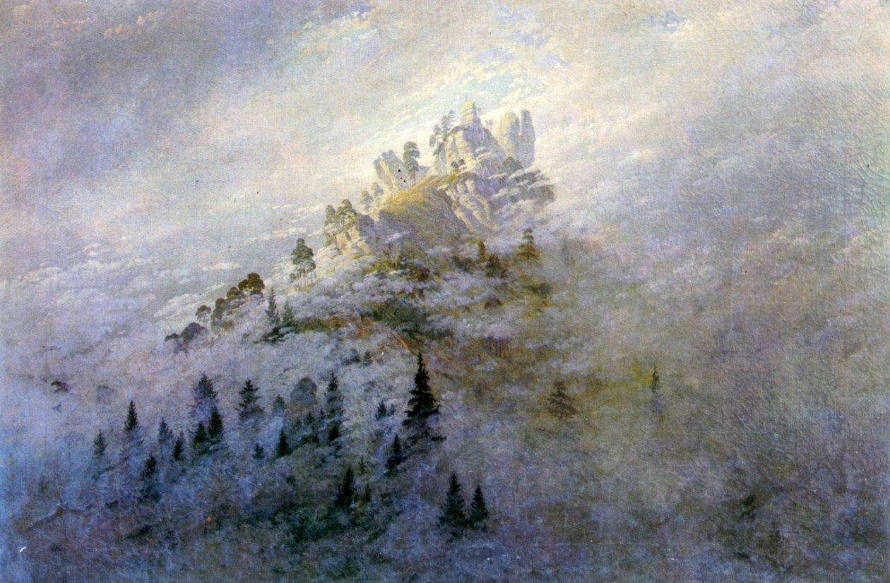 Morgennebel im Gebirge tekijältä Caspar David Friedrich