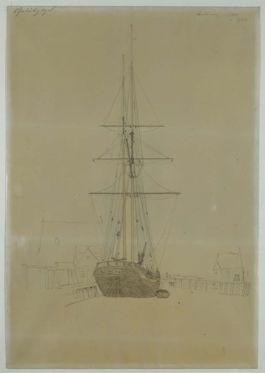 Studie eines Zweimasters tekijältä Caspar David Friedrich