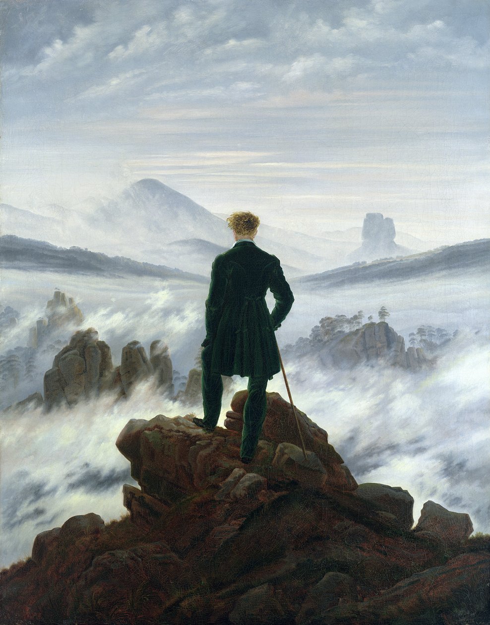 Vaeltaja Sumumeren yllä tekijältä Caspar David Friedrich