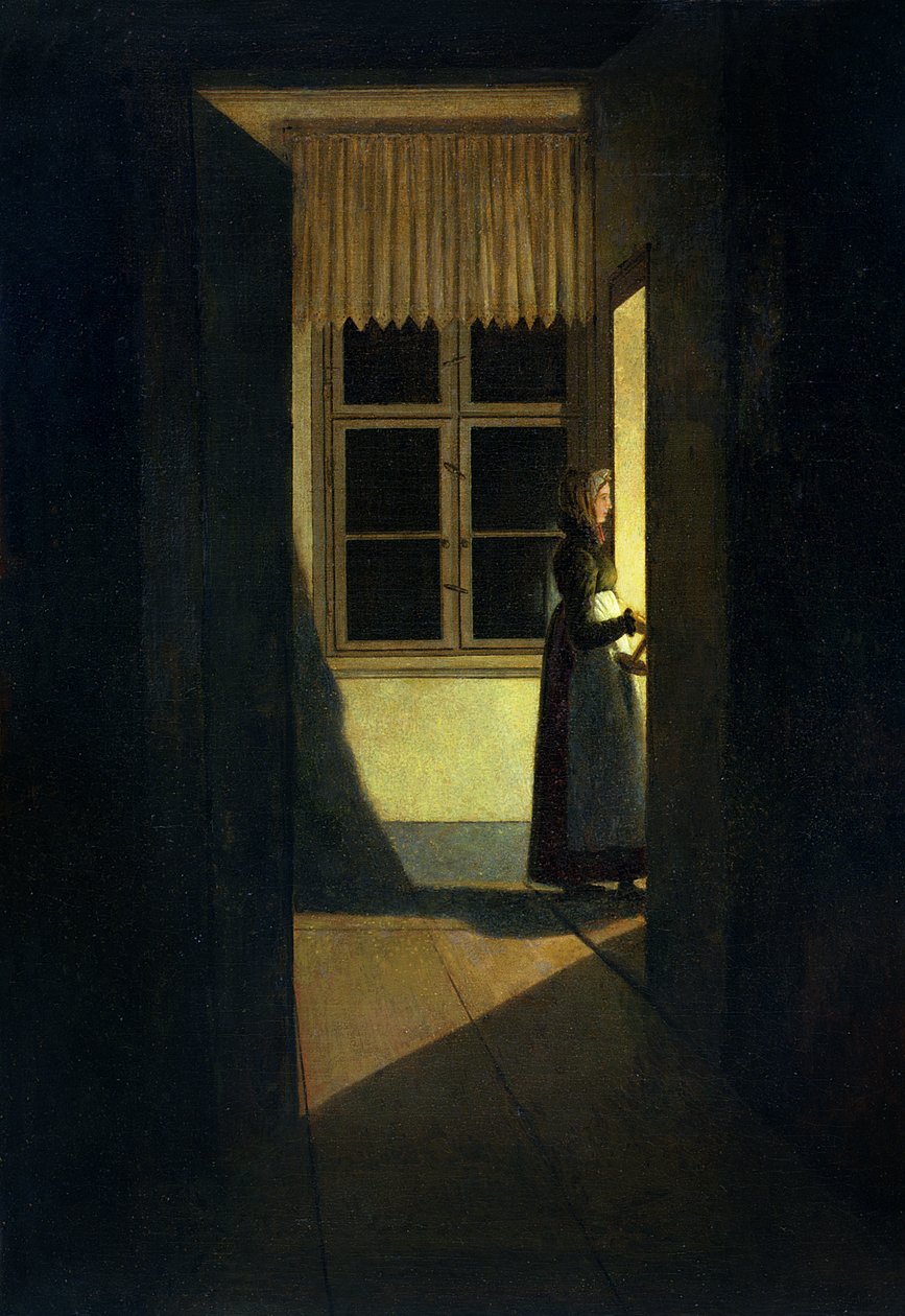 Nainen kynttilänjalan kanssa, 1825 tekijältä Caspar David Friedrich