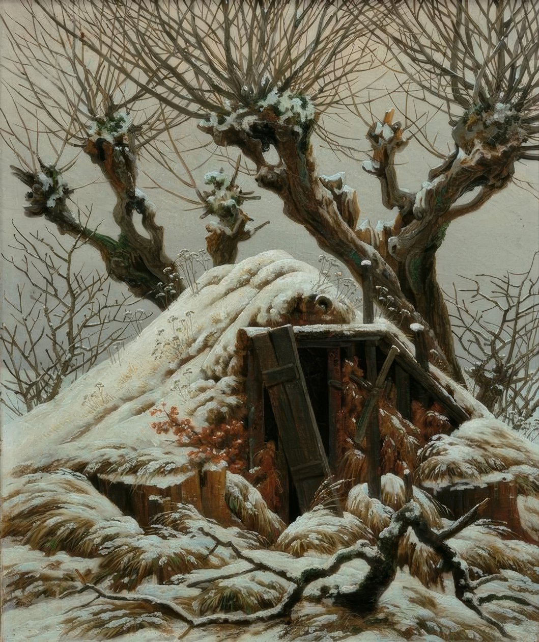 Verschneite Hütte tekijältä Caspar David Friedrich
