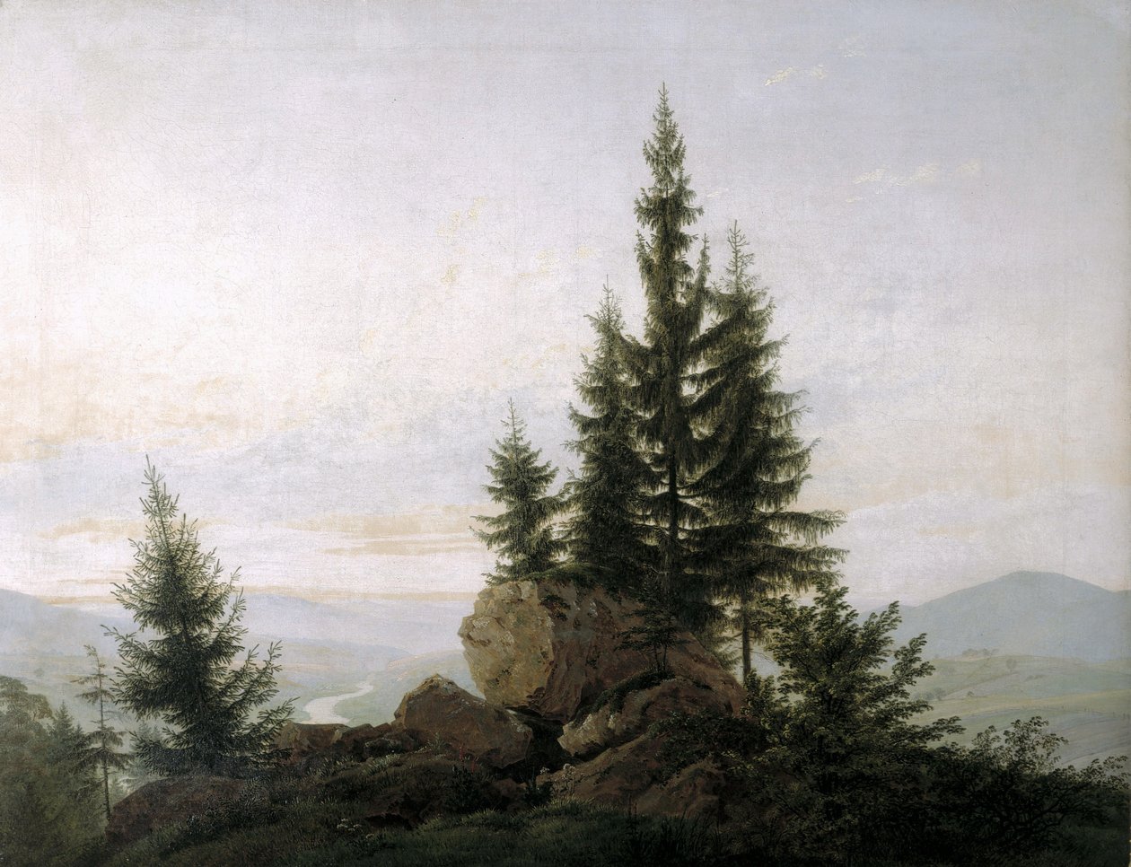Näkymä Elben laaksoon tekijältä Caspar David Friedrich