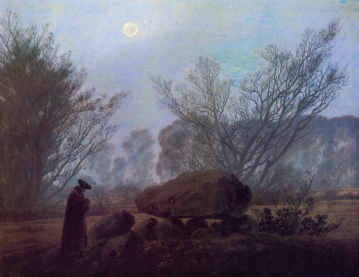 Kävele hämärässä (mies harkitsee megaliittia) tekijältä Caspar David Friedrich