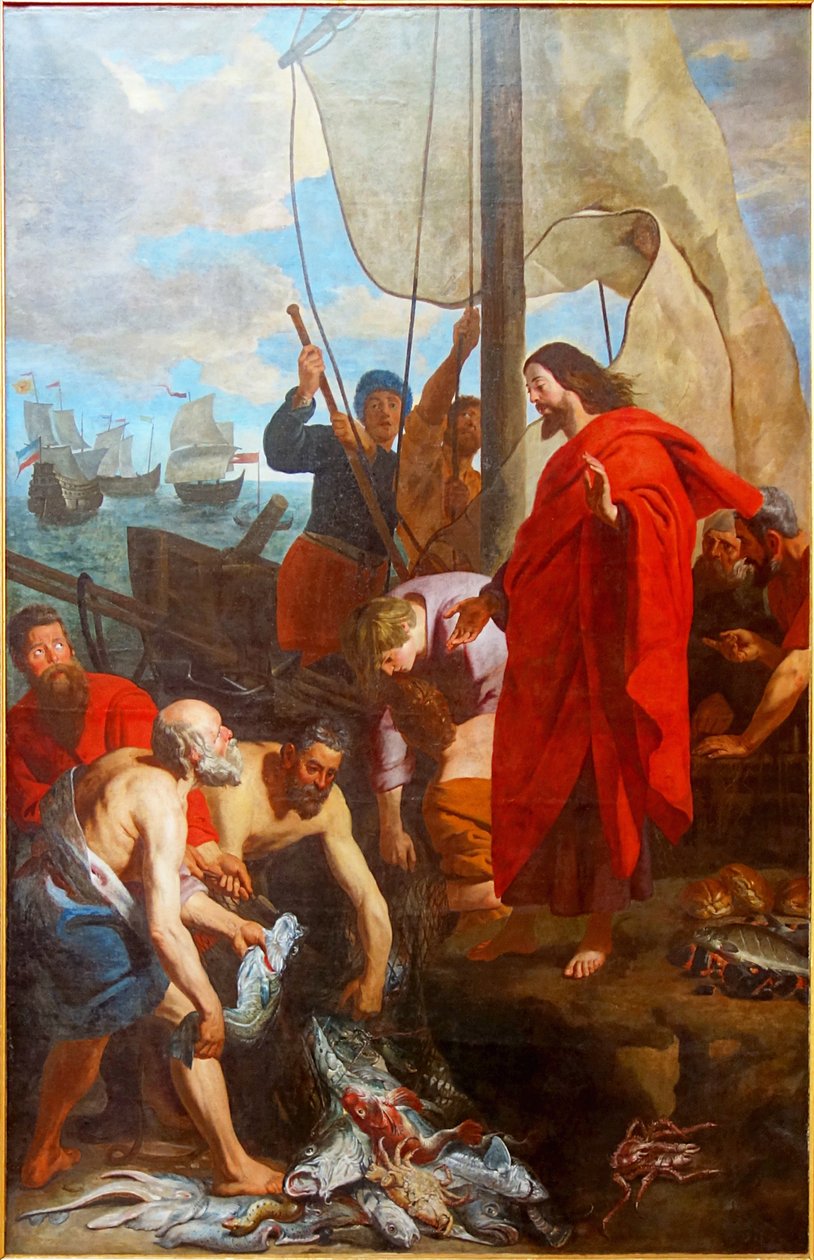 La Peche ihme. Les apotresin esittelevä au Christ le fruit de leur -palkinto tekijältä Caspar de Crayer