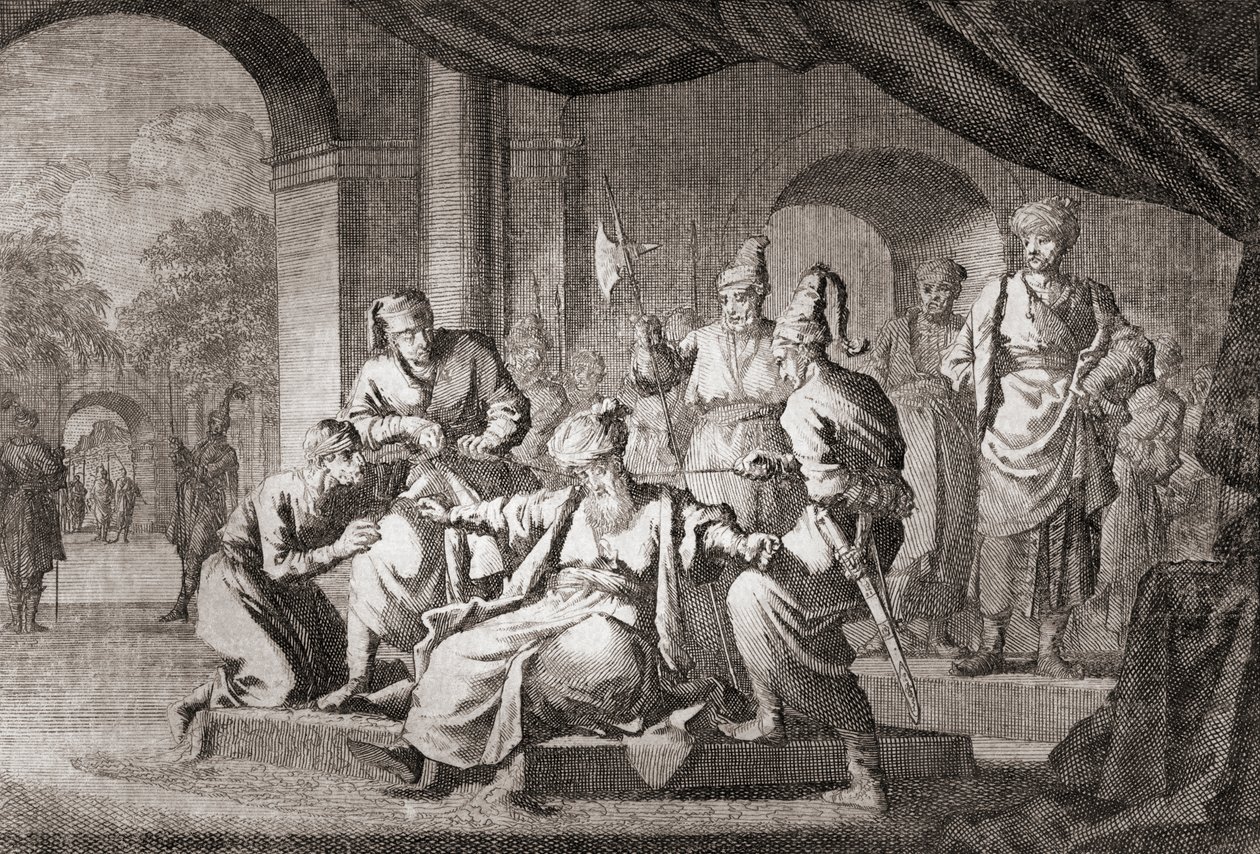 Noble kuristettu silkkinauhalla. Ottomaanien valtakunta (tulostus) tekijältä Caspar (after) Luyken