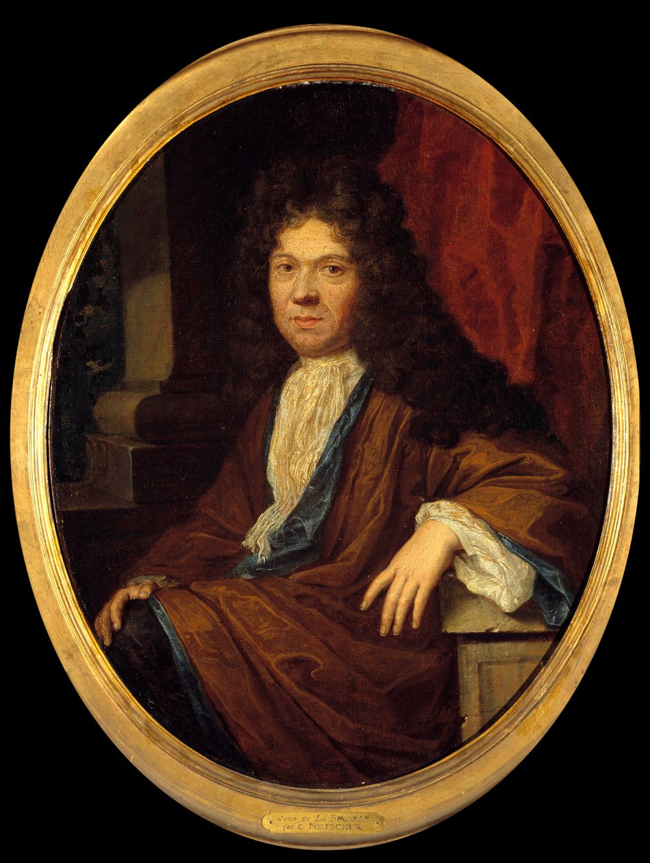 Jean de la Bruyeren (1645-1696) muotokuva moralisti francais Caspar (Gaspar) Netscherin (1639-1684) ansioksi lueteltu maalaus. 1700-luvun aurinko. 0,44x0,36 m - Jean de la Bruyeren (1645-1696), ranskalaisen moralistin muotokuva. Gaspar (Caspar) Ne:lle kuul tekijältä Caspar (attr. to) Netscher
