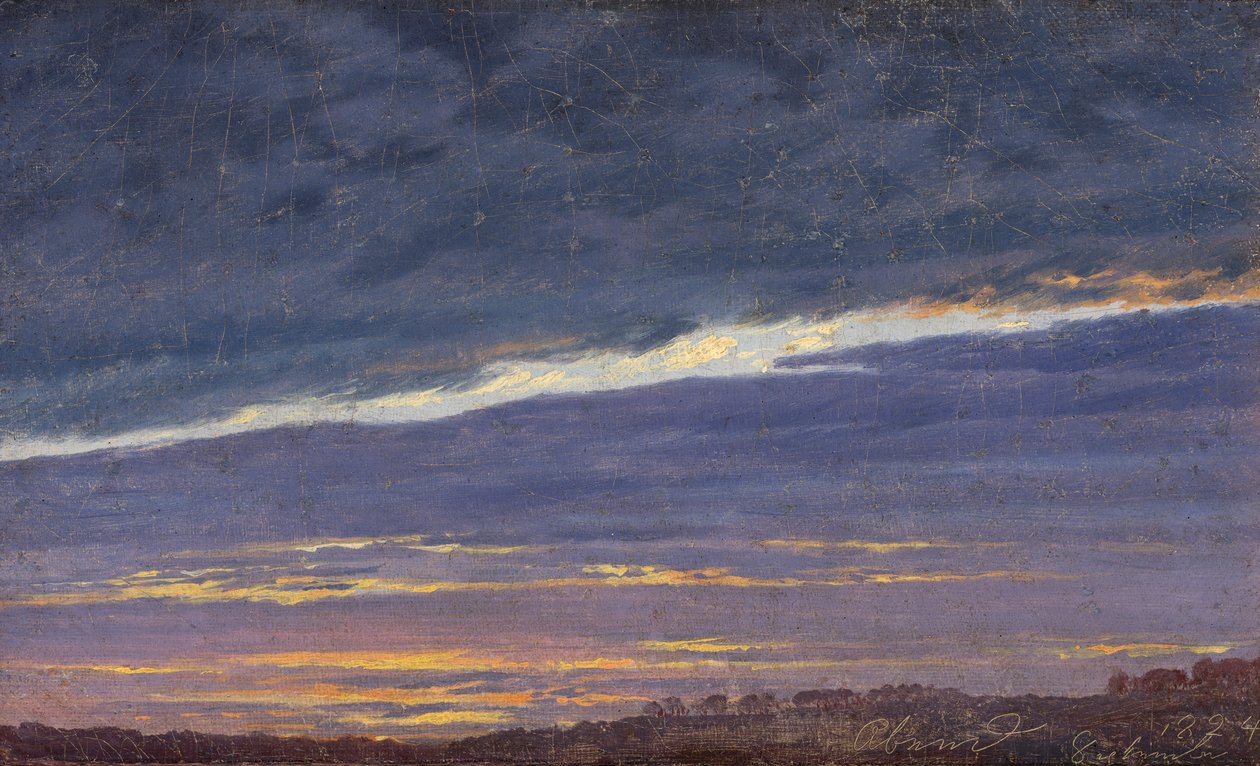 Illalla pilvinen taivas tekijältä Caspar David Friedrich