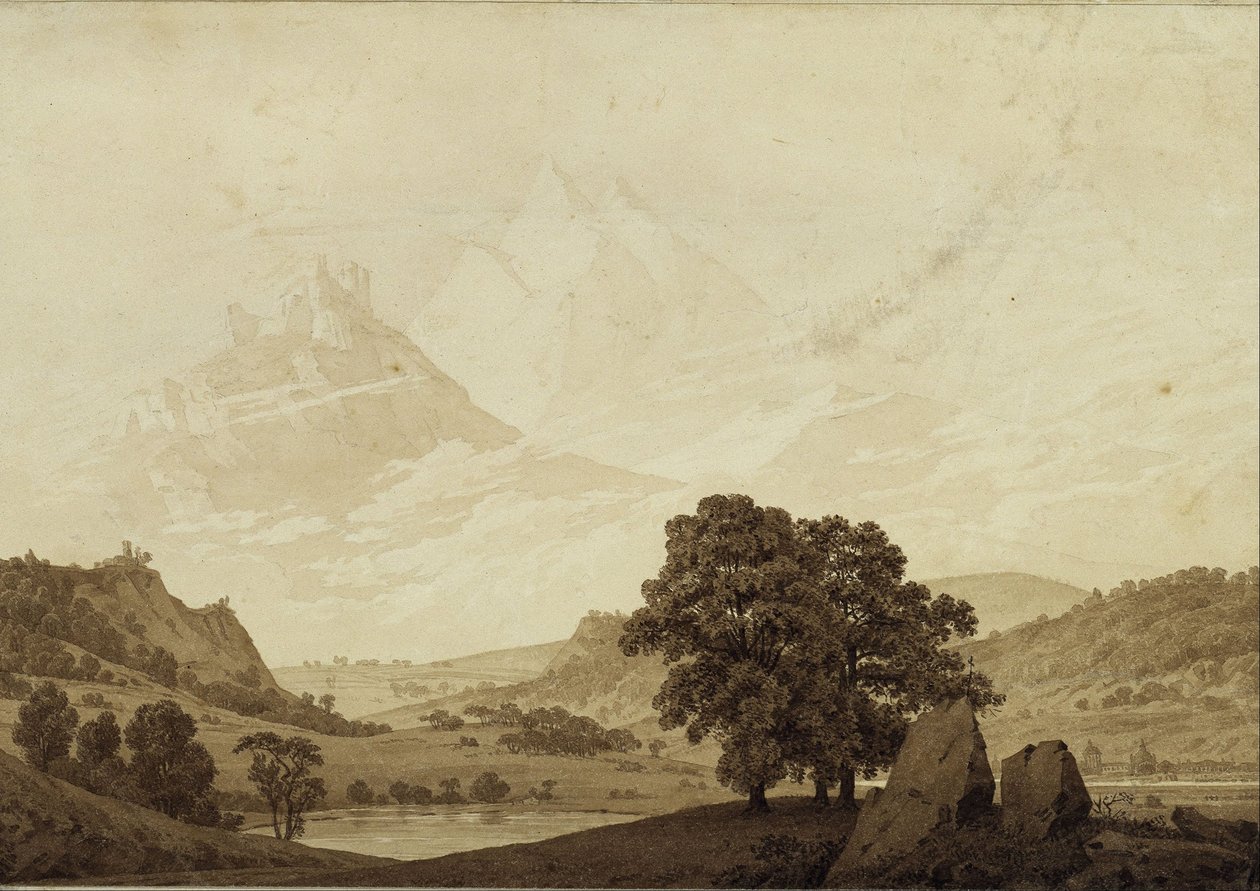 Syksy – Ilta – Kypsyys (vuoden 1803 teoksesta ”Vuodenajat, vuorokaudenajat ja ihmisen elämänvaiheet”) tekijältä Caspar David Friedrich