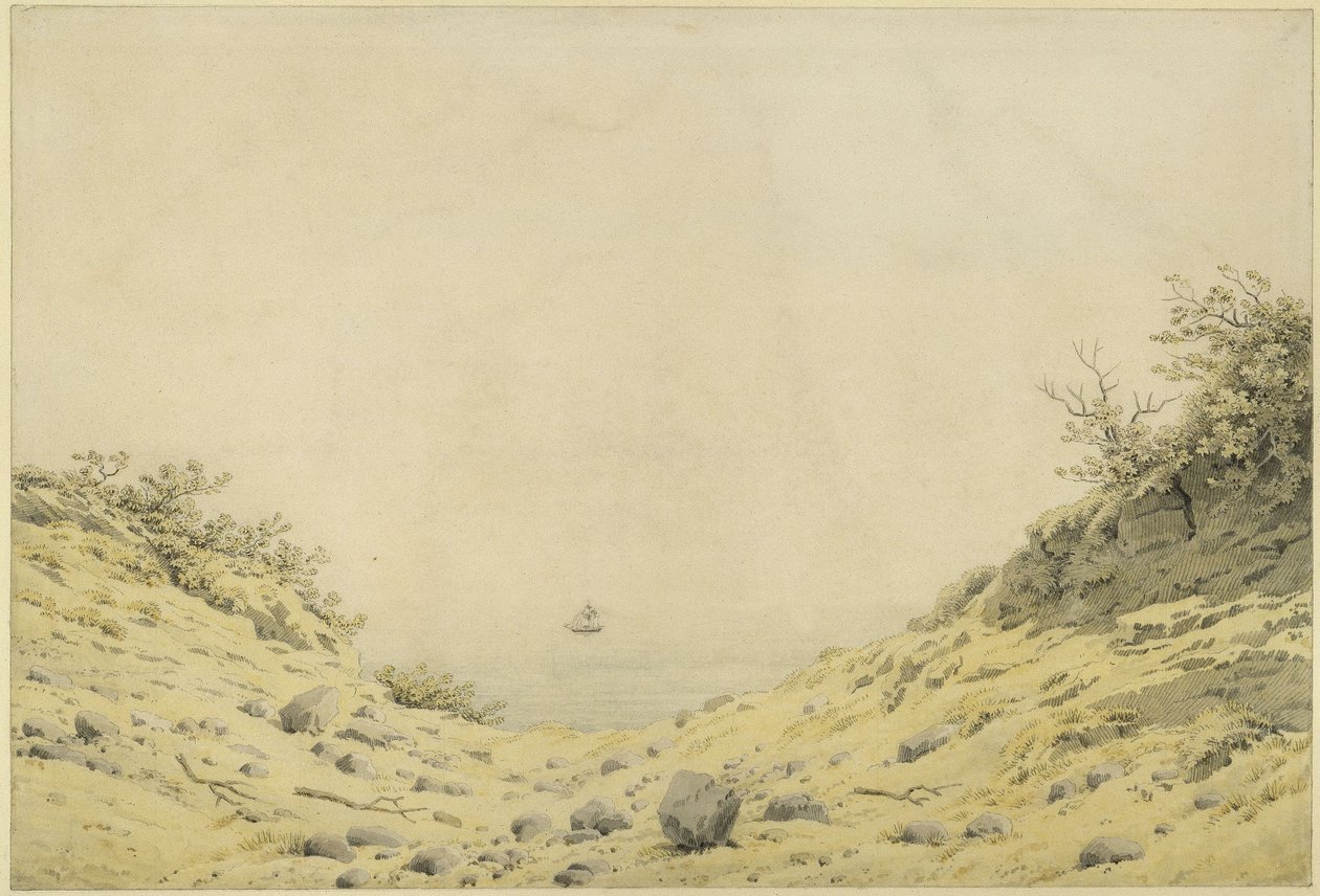 Näkymä merelle dyynien läpi tekijältä Caspar David Friedrich
