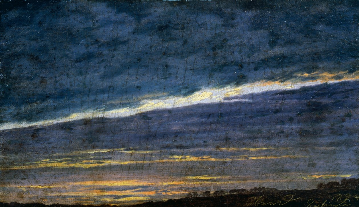 Pilvinen iltataivas tekijältä Caspar David Friedrich