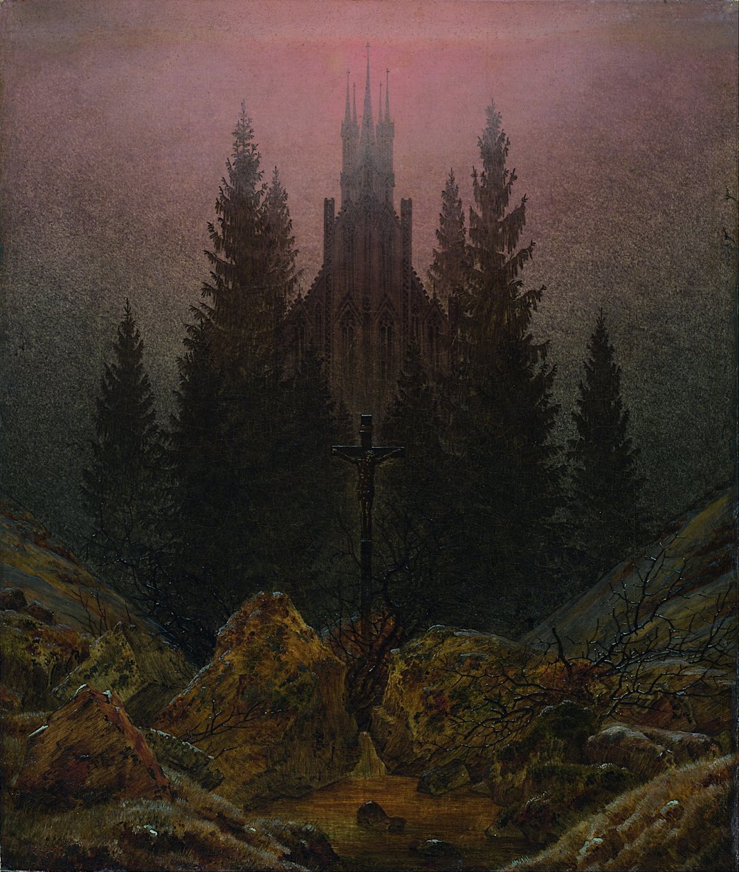 Risti ja katedraali vuoristossa tekijältä Caspar David Friedrich