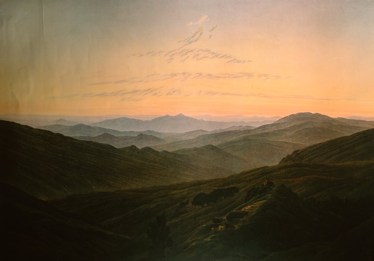 Dawn, kirjoittanut Caspar David Friedrich (1774-1840) tekijältä Caspar David Friedrich