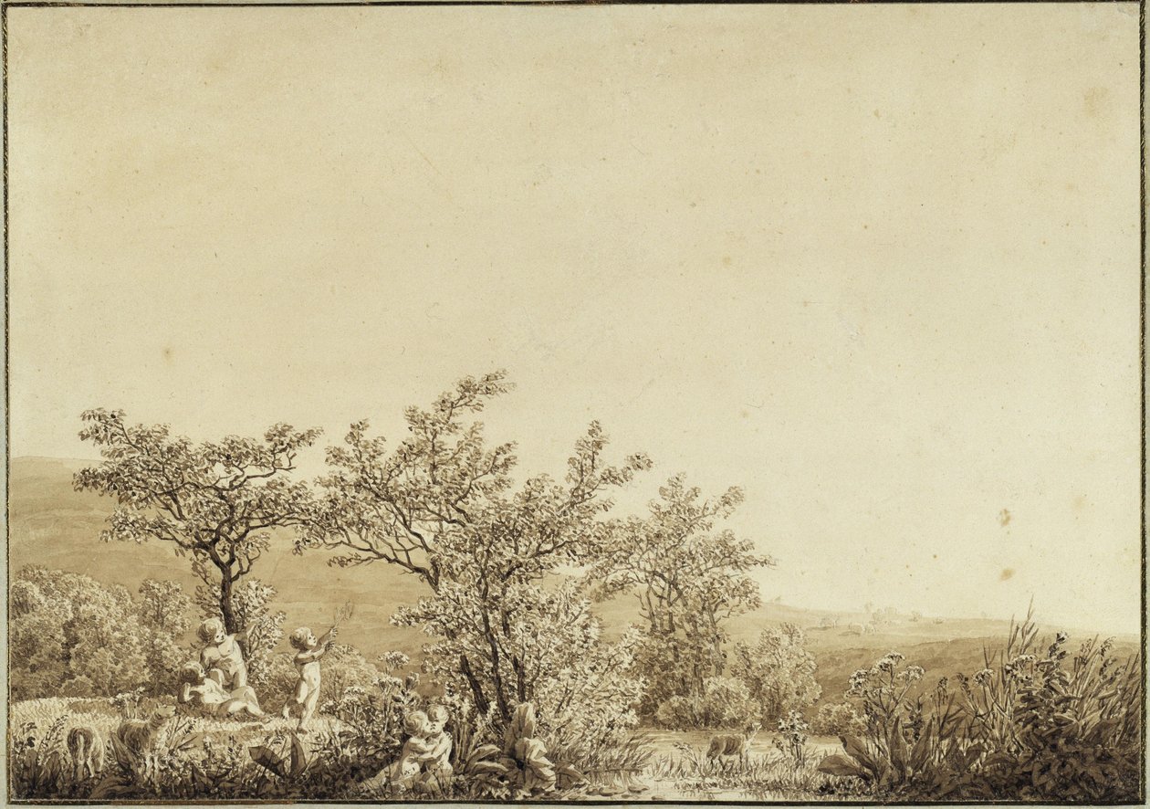 Kevät - Aamu - Lapsuus (vuoden 1803 vuodenaikojen, vuorokaudenaikojen ja elämänvaiheiden sarjasta) tekijältä Caspar David Friedrich