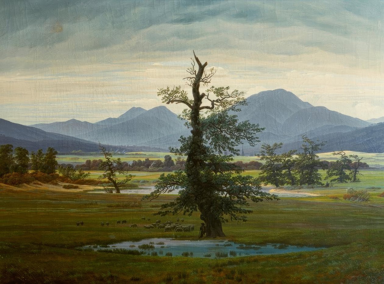 Dorflandschaft bei Morgenbeleuchtung tekijältä Caspar David Friedrich