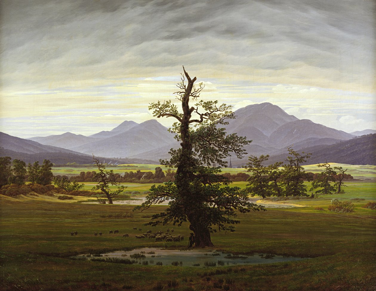 Yksinäinen puu tekijältä Caspar David Friedrich