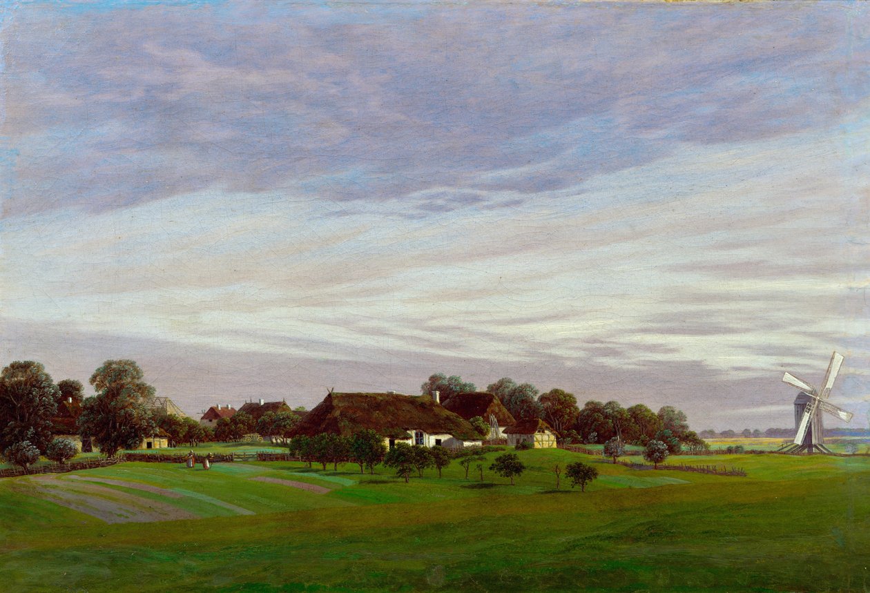 Tasainen maaseutu lähellä Greifswaldia, 1822-1823 tekijältä Caspar David Friedrich
