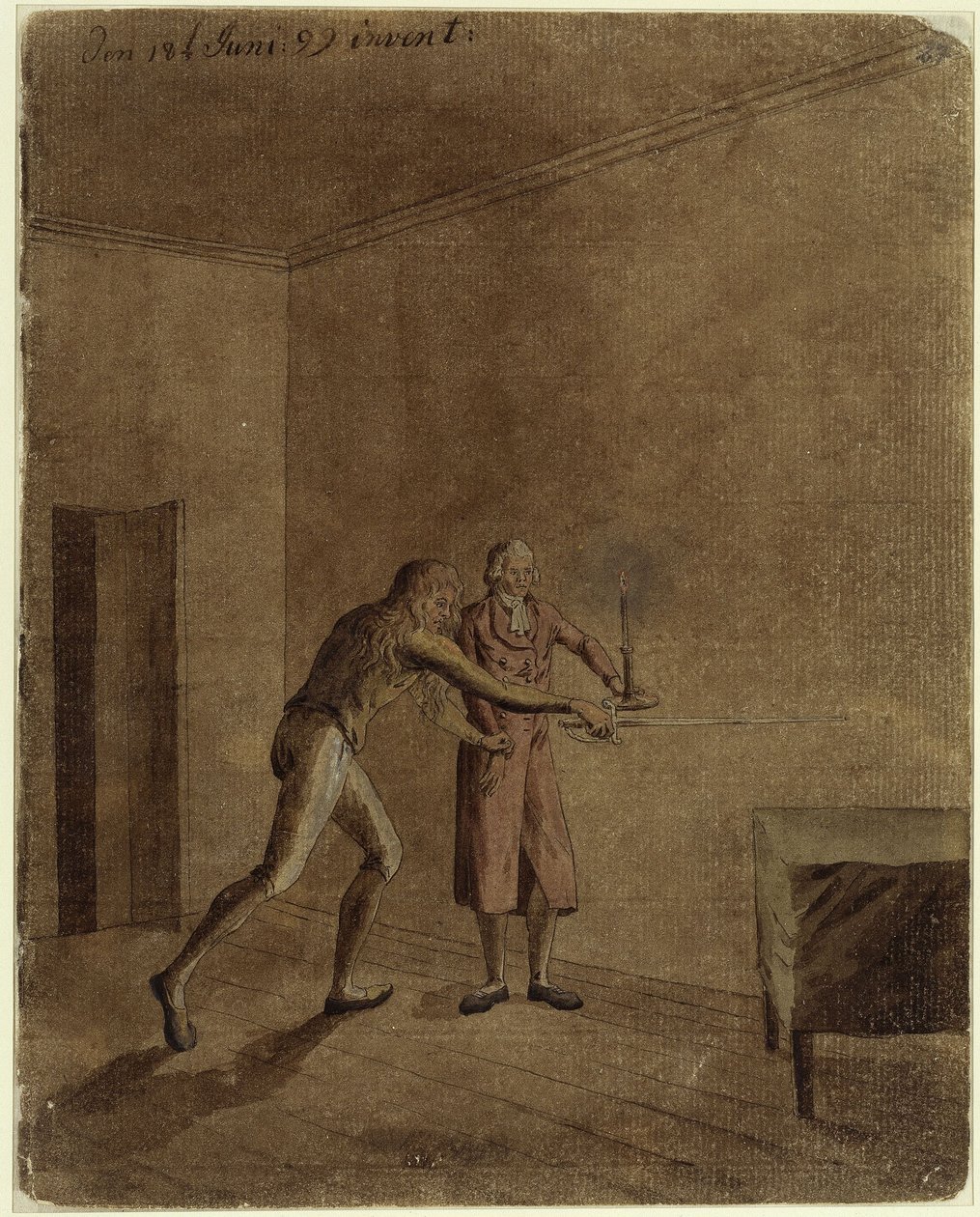 Franz ja Daniel Schillerin teoksesta "Rosvot" tekijältä Caspar David Friedrich