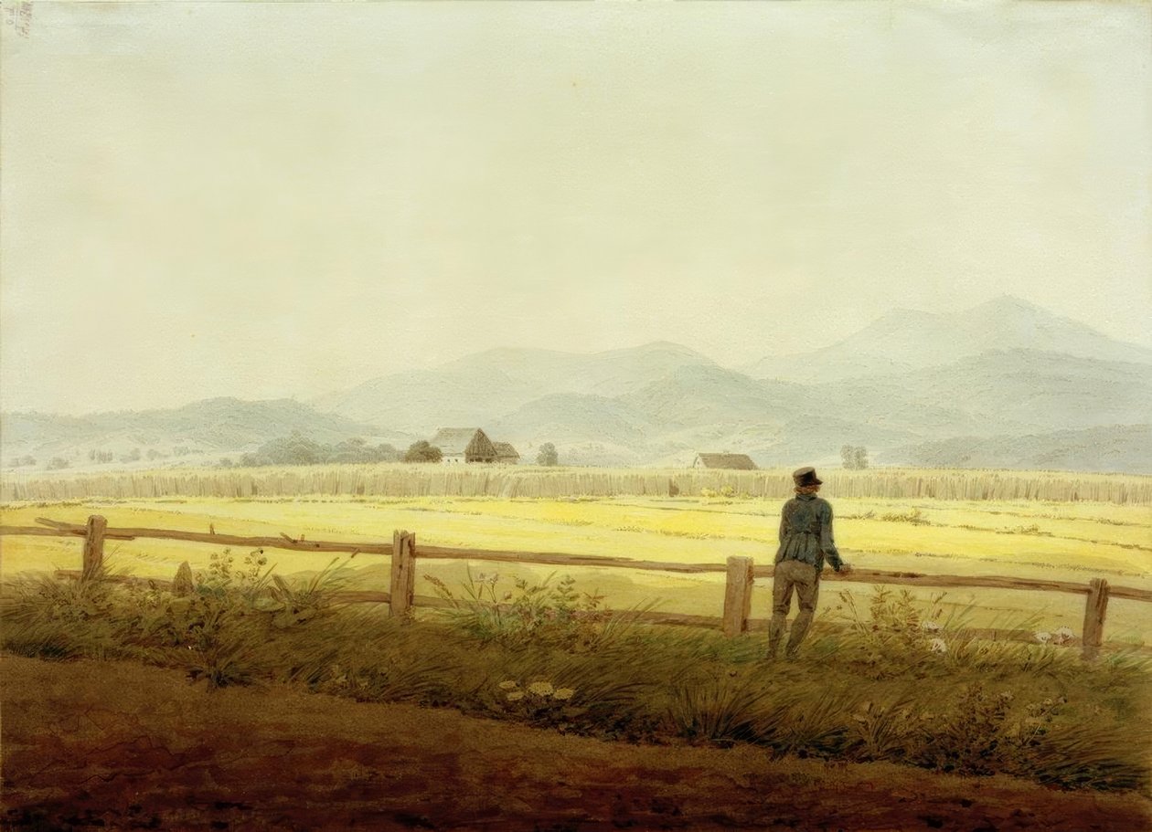 Vuoristomaisema ja hahmo (Schmiedebergin harju) tekijältä Caspar David Friedrich