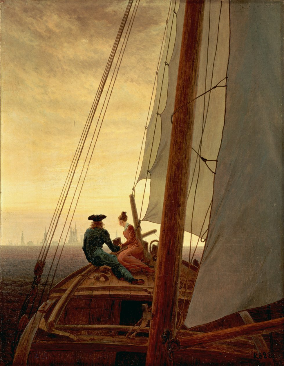 Saksa: Auf dem Segler Purjelaivalla tekijältä Caspar David Friedrich