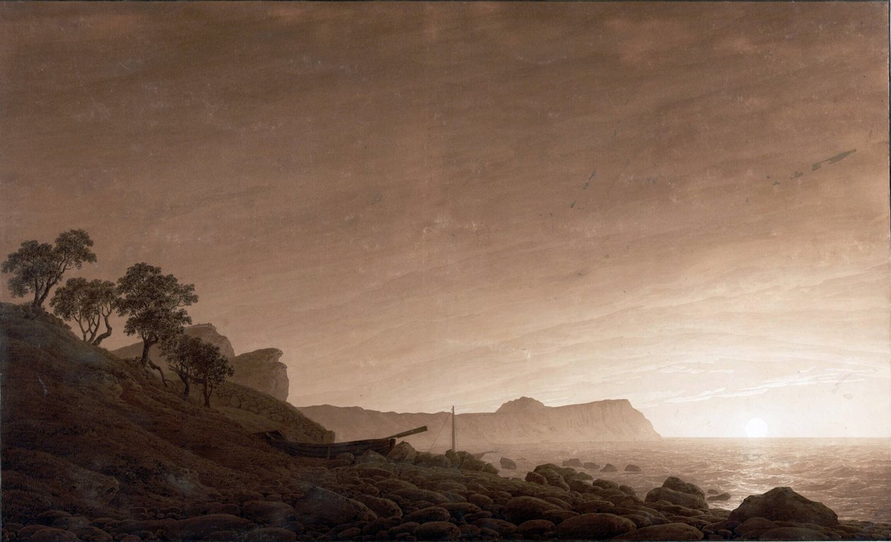 Saksa: Näkymä Arkonasta kuun noustessa Näkymä Arkonasta kuun noustessa tekijältä Caspar David Friedrich