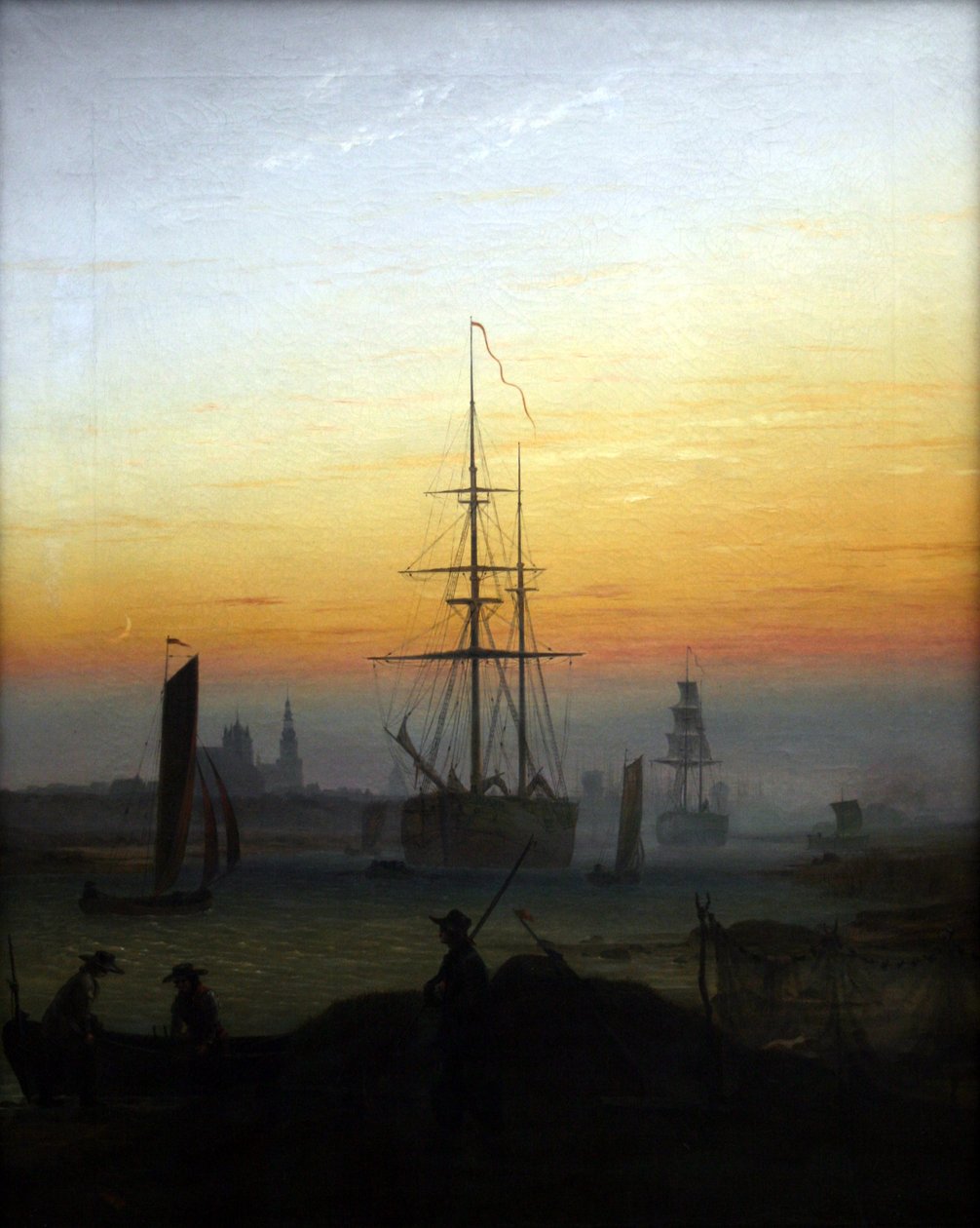 Saksa: Der Greifswalder Hafen Greifswaldin satama tekijältä Caspar David Friedrich