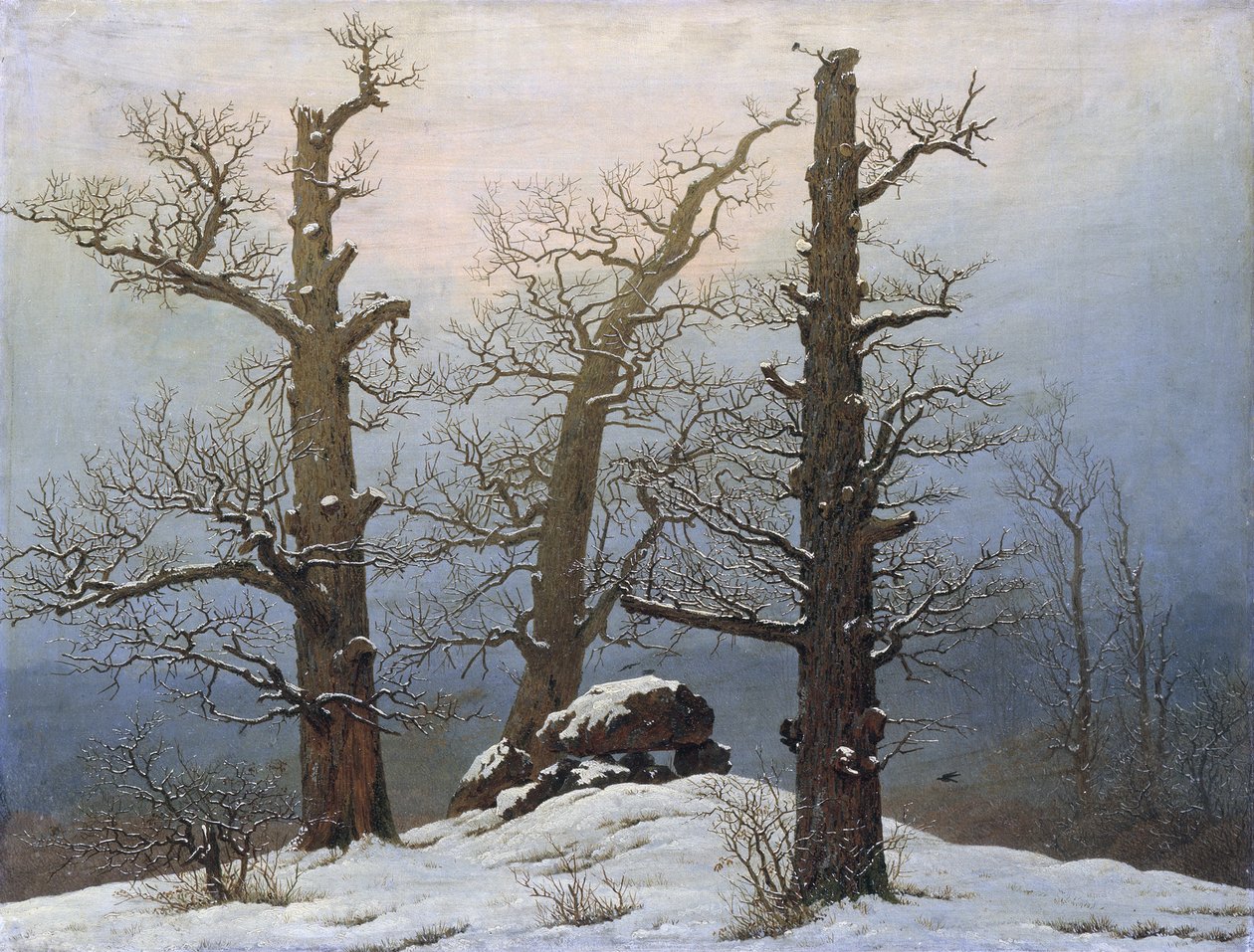 Saksa: Hünengrab im Schnee Cairn in Snow (Lumisade) tekijältä Caspar David Friedrich