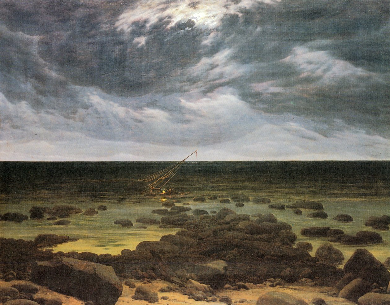 Saksa: Seashore by Moonlight Seashore by Moonlight tekijältä Caspar David Friedrich