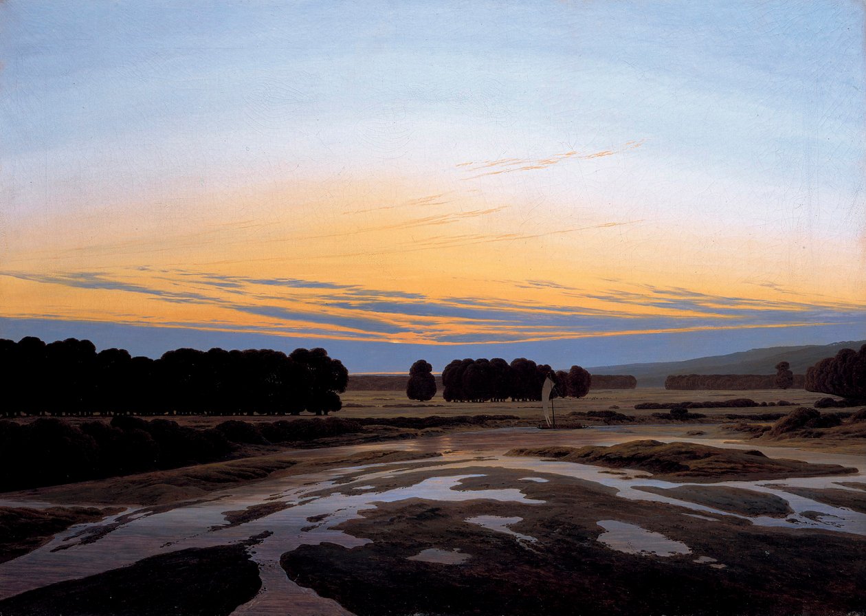 ""The Great Reserve lähellä Dresdeniä, Saksa"" (The Grosse Gehege lähellä Dresdeniä) Caspar David Friedrichin (1774-1840) maalaus Koko 73,5x103 cm Öljy kankaalle 1832 State Art Gallery, Dresden tekijältä Caspar David Friedrich