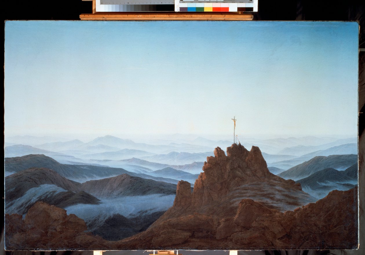 Matineen maisema Geantsin vuoristossa (öljy kankaalle tekijältä Caspar David Friedrich