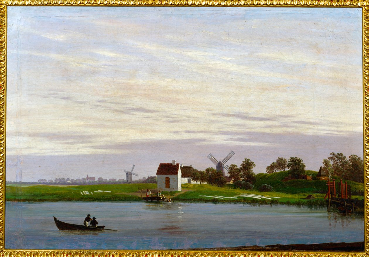 Maisema tuulimyllyineen tekijältä Caspar David Friedrich