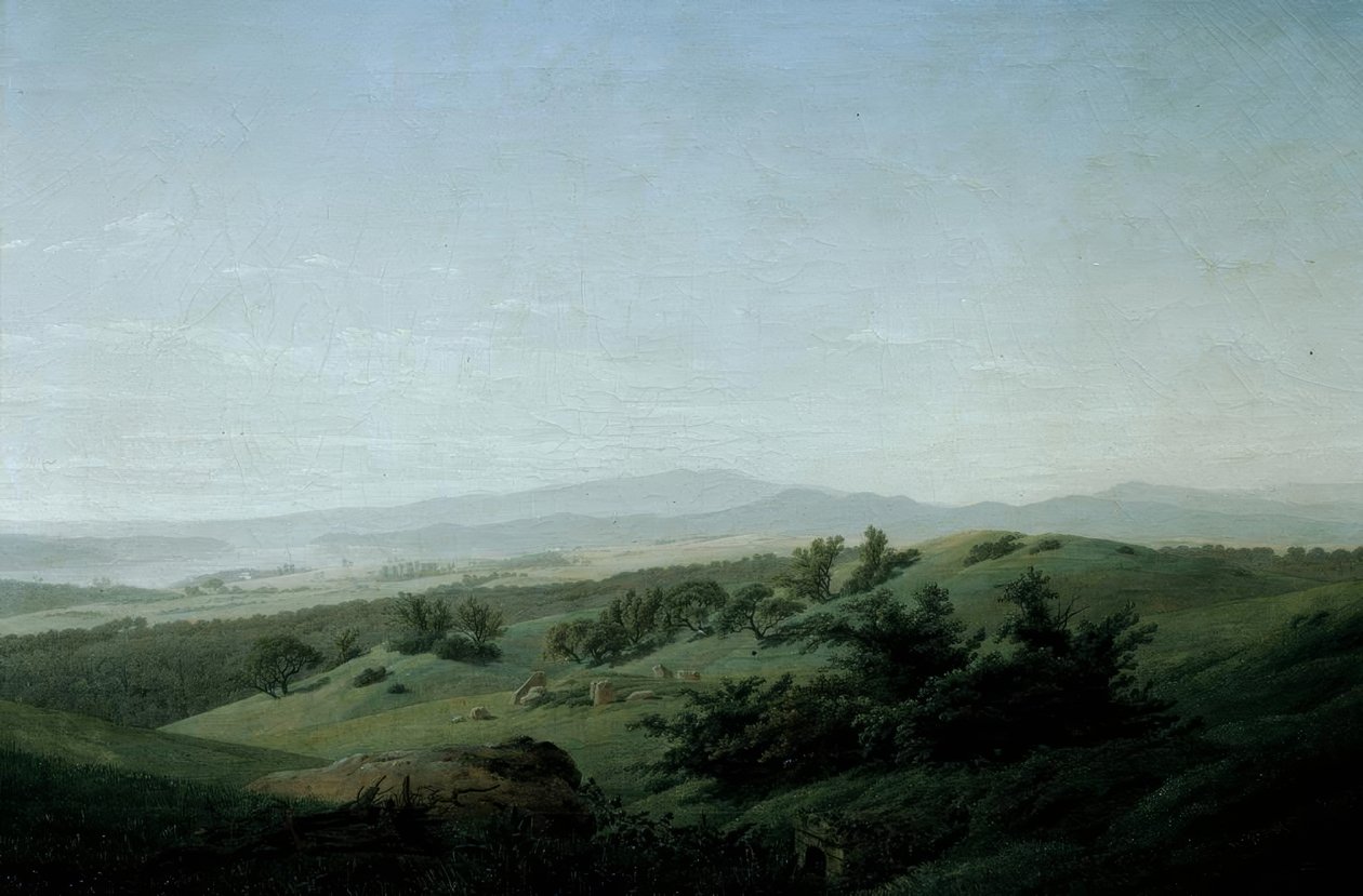 Landschaft mit See tekijältä Caspar David Friedrich