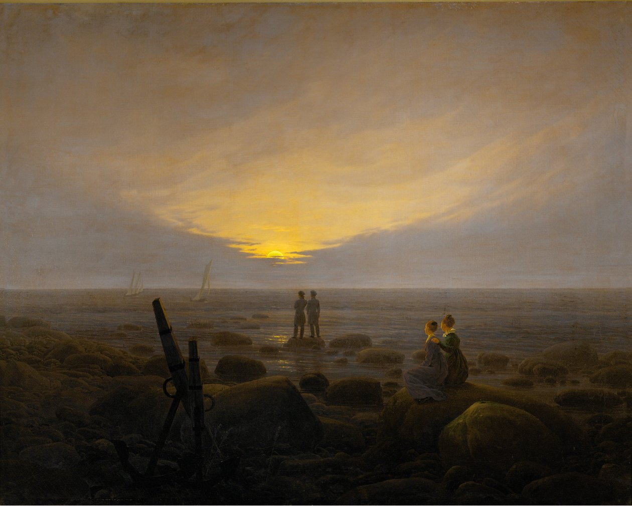 Mondaufgang über dem Meer tekijältä Caspar David Friedrich