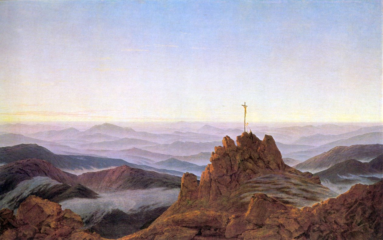 Aamu jättiläisvuorilla tekijältä Caspar David Friedrich