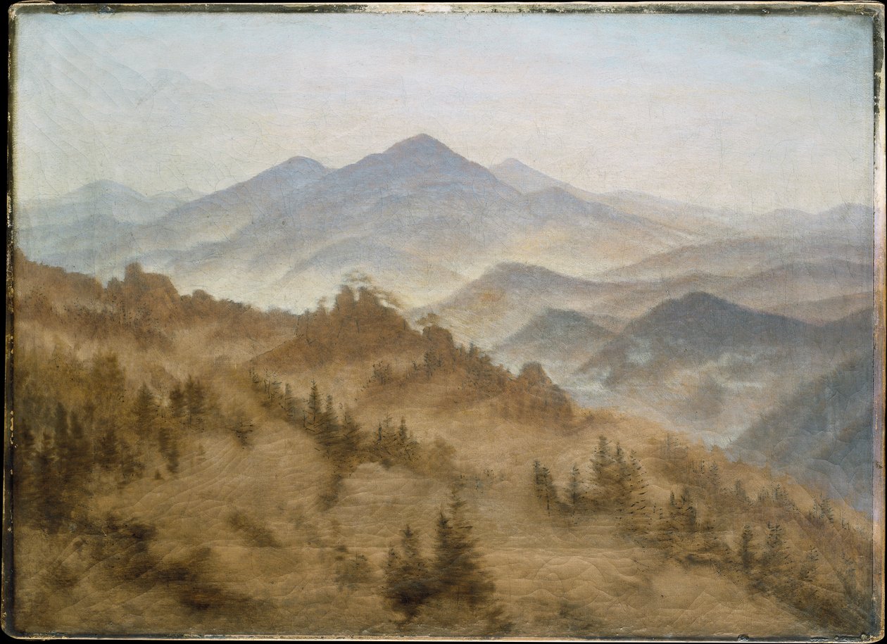Vuoret nousevassa sumussa tekijältä Caspar David Friedrich