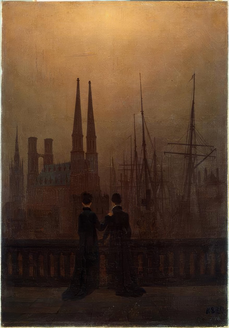 Nächtlicher Hafen tekijältä Caspar David Friedrich