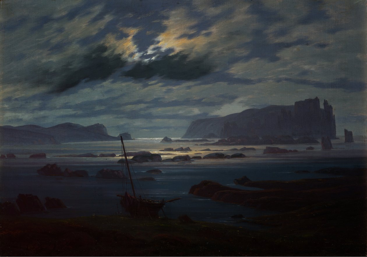 Pohjoinen meri kuunvalossa tekijältä Caspar David Friedrich