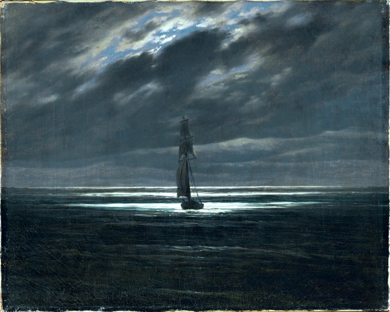 Merikappale kuunvalossa (öljy kankaalle) tekijältä Caspar David Friedrich