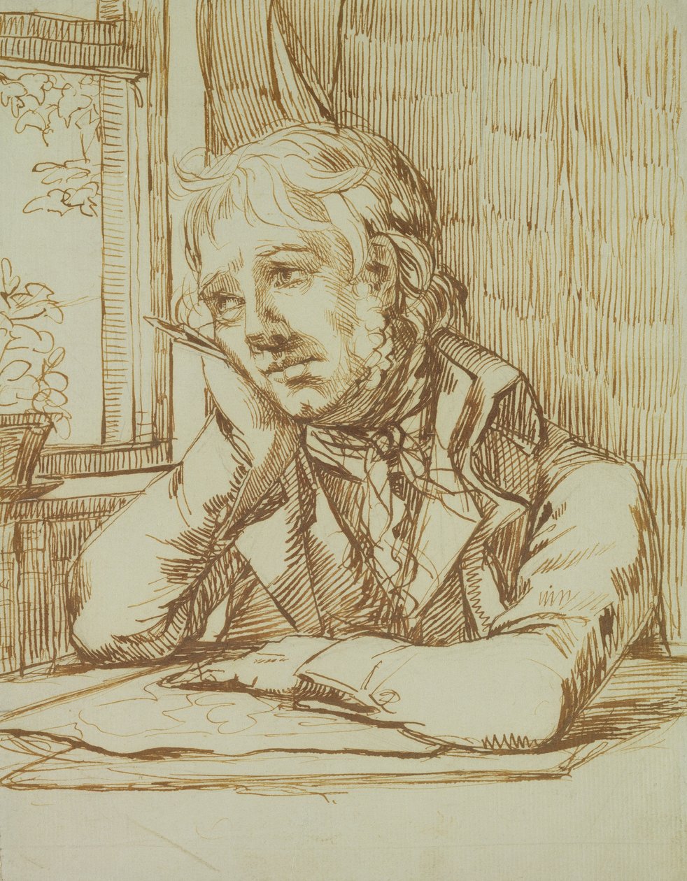 Omakuva tuetun käden kanssa tekijältä Caspar David Friedrich