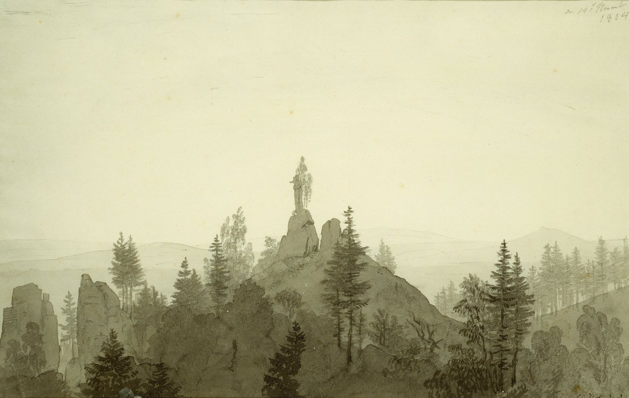 Madonnan patsas vuoristossa tekijältä Caspar David Friedrich