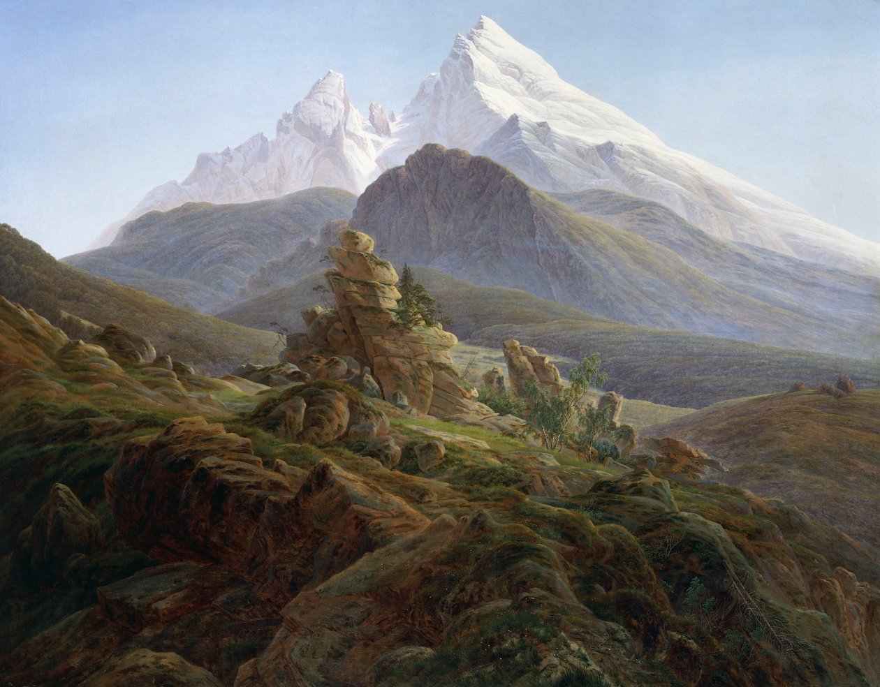 Watzmann (öljy kankaalle) tekijältä Caspar David Friedrich