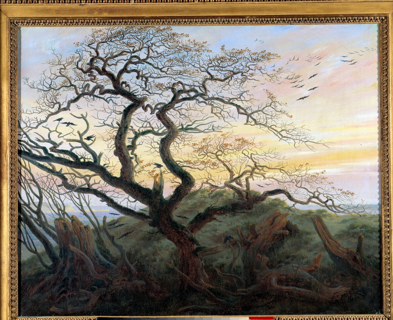 Puu varisten kanssa. Friedrich Caspar Davidin (1774-1840) maalaus tekijältä Caspar David Friedrich