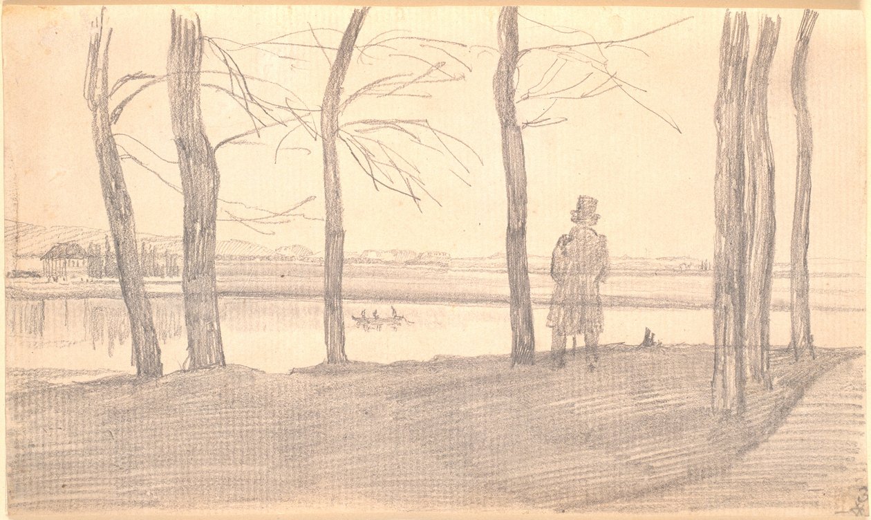 Näkymä Elben yli. Vasemmalla maalaistalo tekijältä Caspar David Friedrich