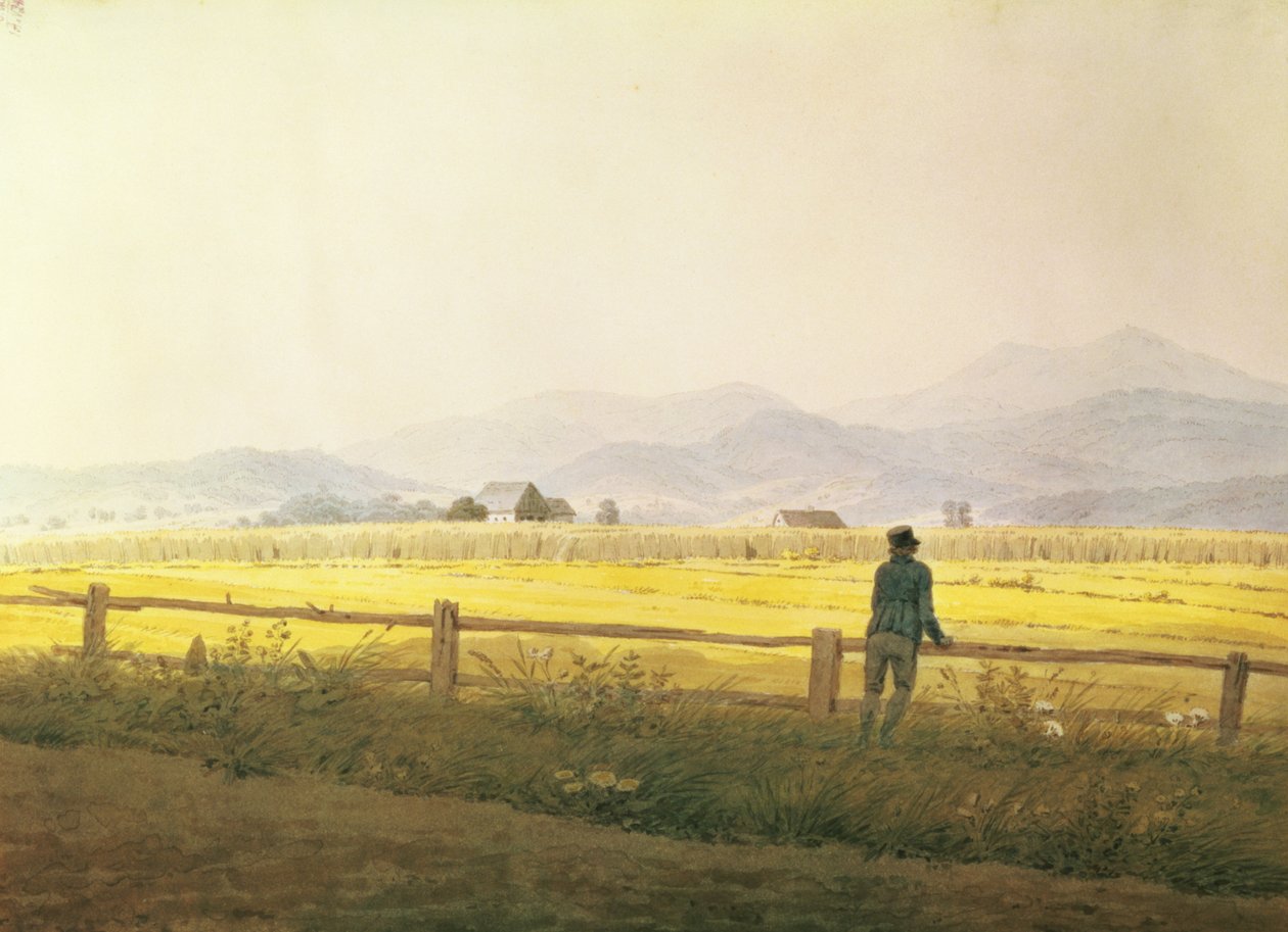Näkymä Schmiedebergerkammilta, n. 1837 (akvarelli paperille) tekijältä Caspar David Friedrich