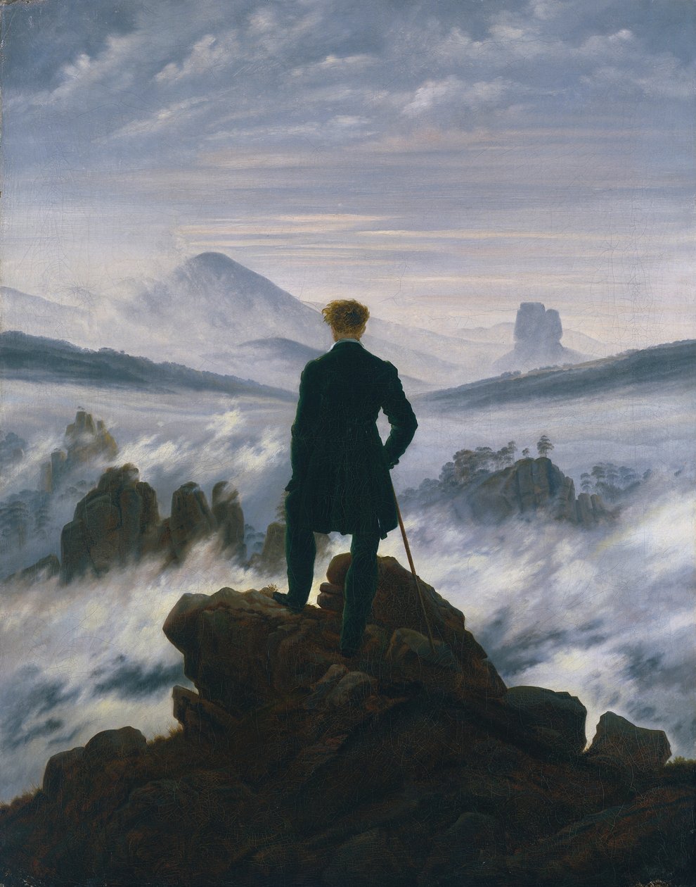 Vaeltaja Sumumeren yllä, n. 1817. tekijältä Caspar David Friedrich