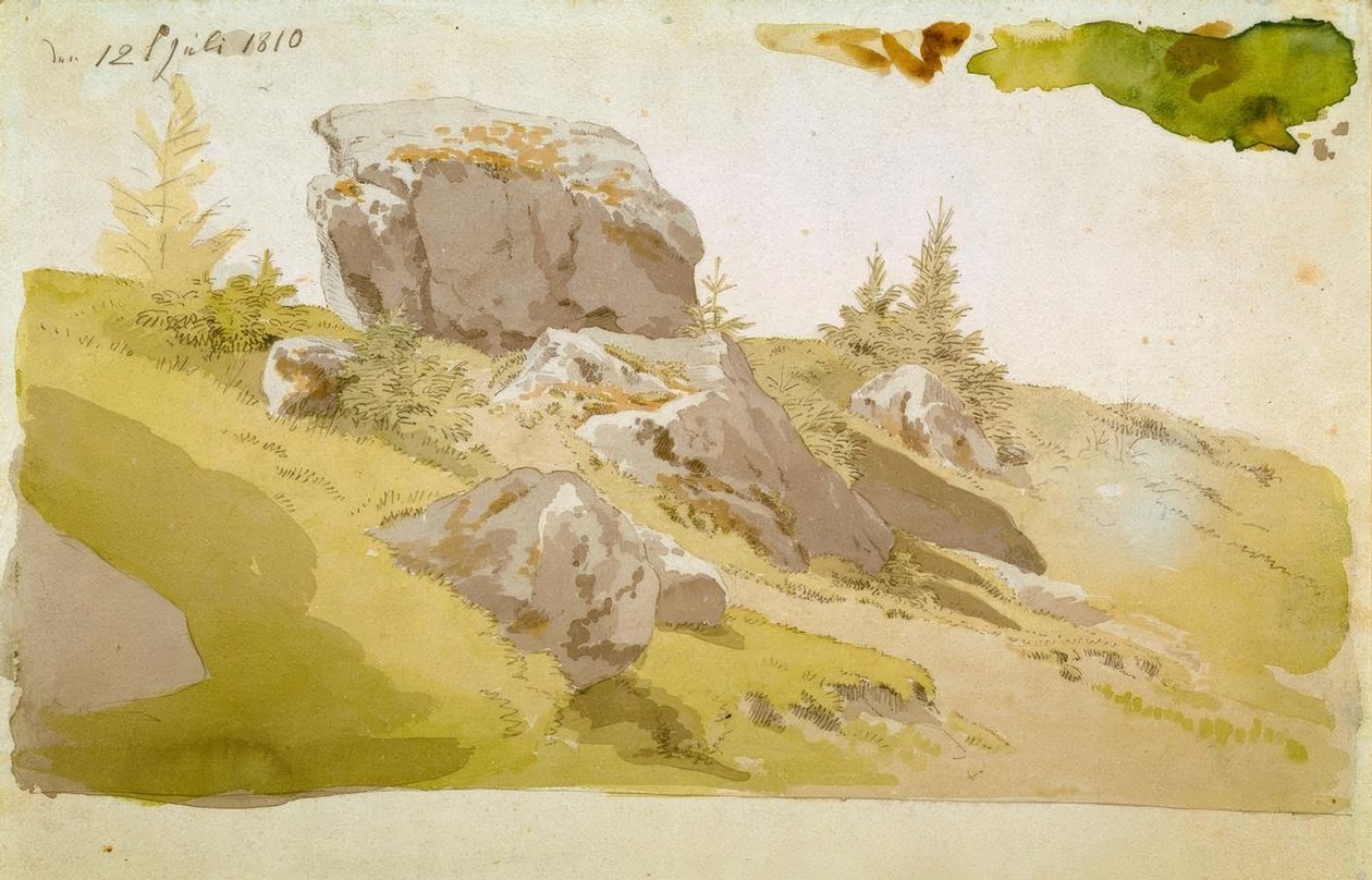 Niitty kiviä Giant Mountainsissa tekijältä Caspar David Friedrich
